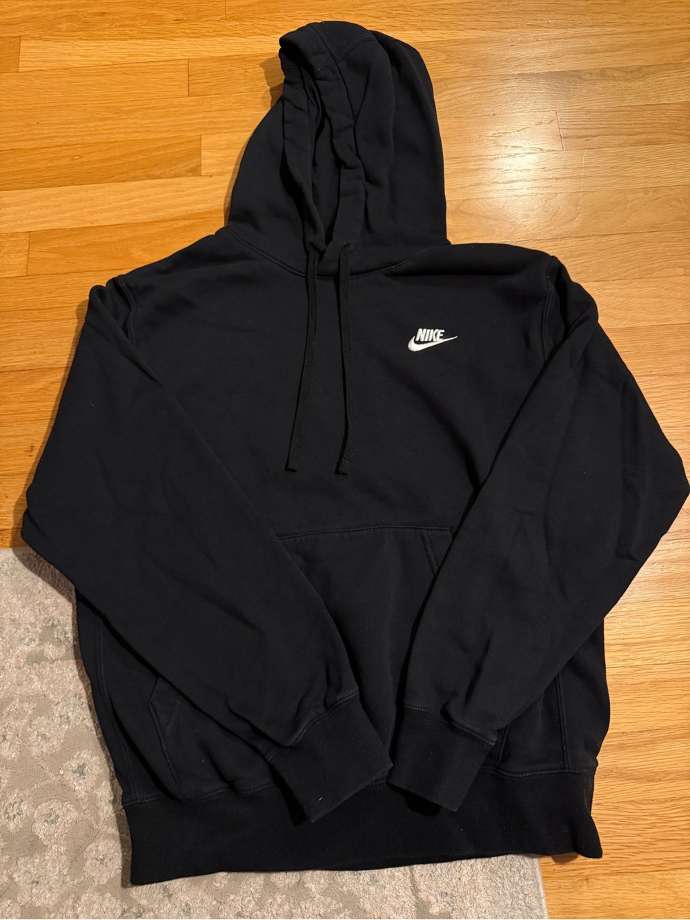 Nike Sportswear Club Fleece Pullover Hoodie Black Small